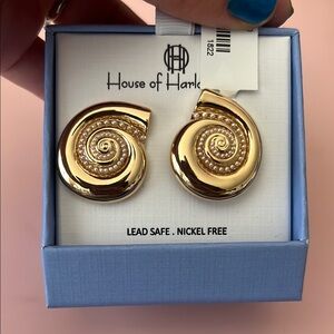 House of Harlow 1960 Gold Spiral Earrings